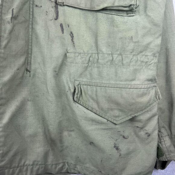 VINTAGE M65 Jacket Regular Green OG 107 Parka Hooded Size Large - Picture 6 of 7